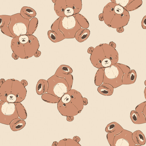 French Terry Teddybären - hellbeige