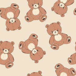 French Terry Teddybären - hellbeige