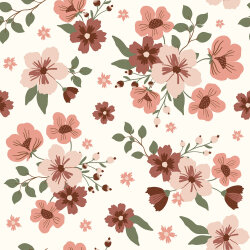 Baumwolljersey Blumensträuße - creme
