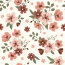 Baumwolljersey Blumensträuße - creme