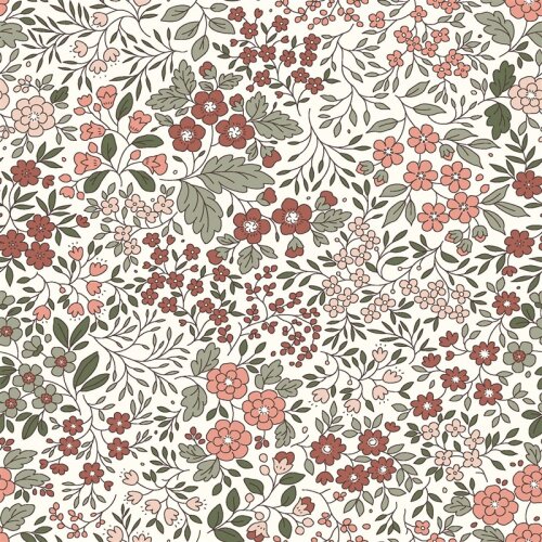 Baumwolljersey Blumenmeer - creme
