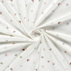 Baumwolljersey kleine bunte Schmetterlinge - creme