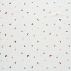 Baumwolljersey kleine bunte Schmetterlinge - creme
