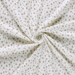 Rippenjersey Mini Blumenzweige - creme