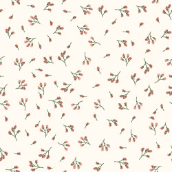 Rippenjersey Mini Blumenzweige - creme