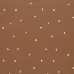 Rippenjersey  kleine Herzen - altziegelrot