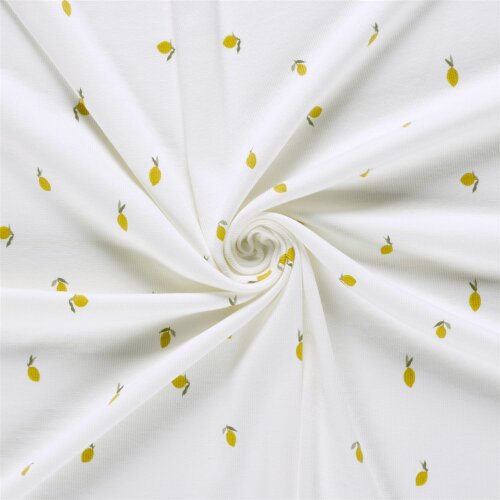 Rippenjersey Zitronen - creme