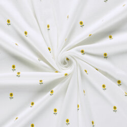 Rippenjersey kleine Sonnenblumen - creme