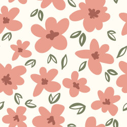 French Terry große Blüten - creme
