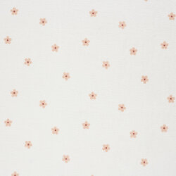 Stretch Frottee rosa Blümchen - creme