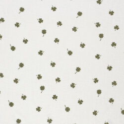 Stretch Frottee Kleeblätter - creme