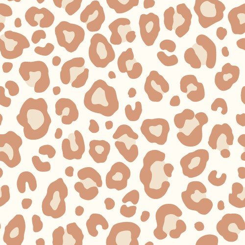 Stretch Frottee Leopunkte - creme