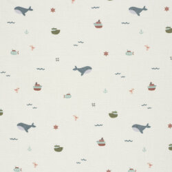 Stretch Frottee Wasserwelt - creme