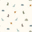 Stretch Frottee bunte Dinos - creme