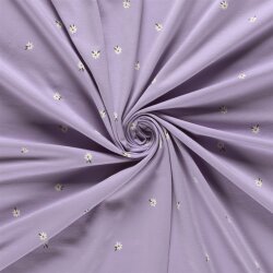 Baumwolljersey kleine Margeriten - softlila