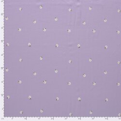 Baumwolljersey kleine Margeriten - softlila