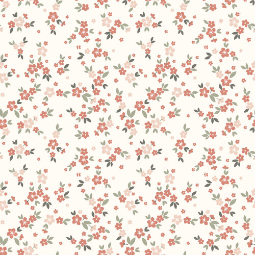 Baumwolljersey kleiner Blumenregen - creme