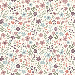 Baumwolljersey bunte Sommerwiese - creme