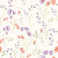 Rippenjersey zarte Sommerblumen - creme