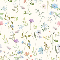 Rippenjersey schöne Blumenwiese - creme
