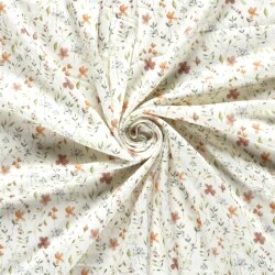 Rippenjersey schöne Herbstblumen - creme