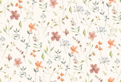 Rippenjersey schöne Herbstblumen - creme