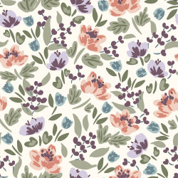 French Terry schöne Blumen - creme