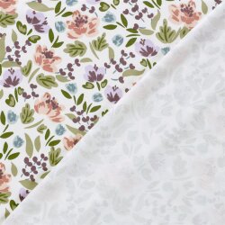 French Terry schöne Blumen - creme