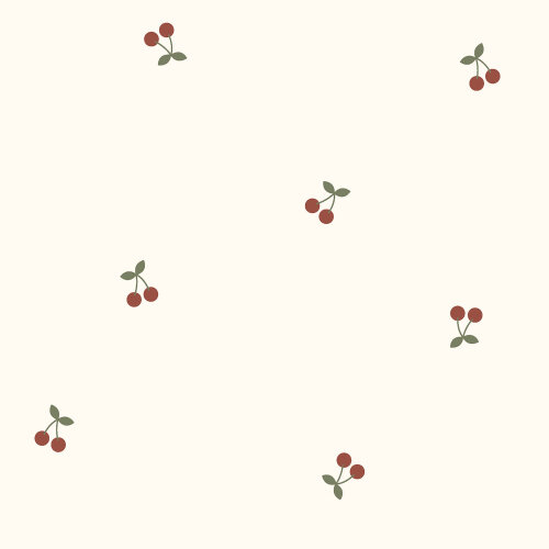 Steppstoff kleine Kirschen - creme