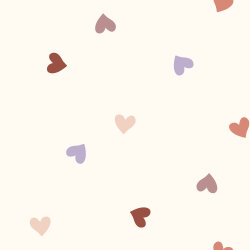 Steppstoff bunte Herzen - creme
