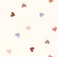 Steppstoff bunte Herzen - creme