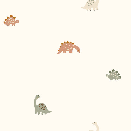 Baumwolljersey kleine Dinos - creme