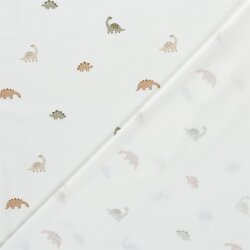 Baumwolljersey kleine Dinos - creme