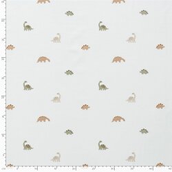 Baumwolljersey kleine Dinos - creme
