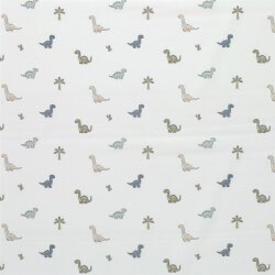 Baumwolljersey süsse Dinos - creme
