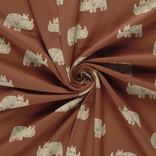 Terry Crêpe Nashorn - altziegelrot