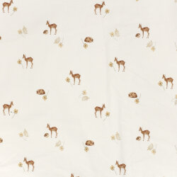 Baumwolljersey BIO~Organic Digital Rehe - wollweiß...