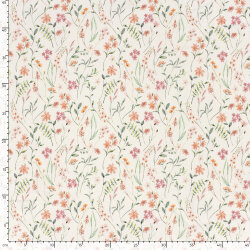 Baumwolljersey BIO~Organic Digital Herbstwiese - wollweiß - creme