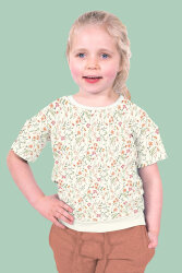 Baumwolljersey BIO~Organic Digital Herbstwiese - wollweiß - creme