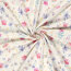 Baumwolljersey BIO~Organic Digital bunte Aquarellblumen - wollweiß - creme