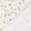 Baumwolljersey BIO~Organic Digital bunte Aquarellblumen - wollweiß - creme