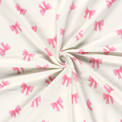 French Terry BIO~Organic Digital pinke Schleifen -...