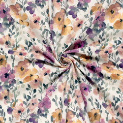 Baumwolljersey BIO~Organic Digital Blumenzweige -...
