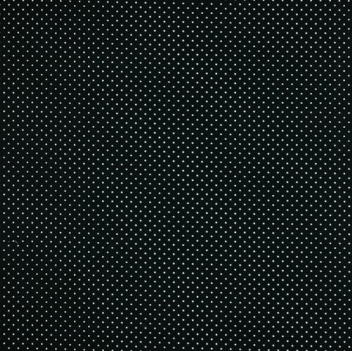 0,7 Meter - Baumwollpopeline 2mm Punkte - schwarz