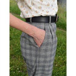 Gabardine Schottenkaro Stretch - kamel/pink