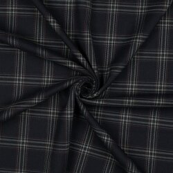Gabardine Schottenkaro Stretch - dunkelblau/grau/rot