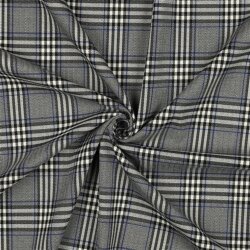 Gabardine Schottenkaro Stretch - grau/schwarz/blau