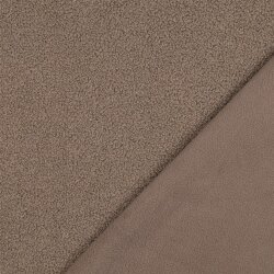 Teddystoff Doppelseitig Uni - taupe