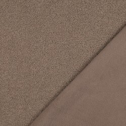 Teddystoff Doppelseitig Uni - taupe