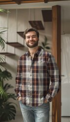 Schottenkaro angeraut - braun